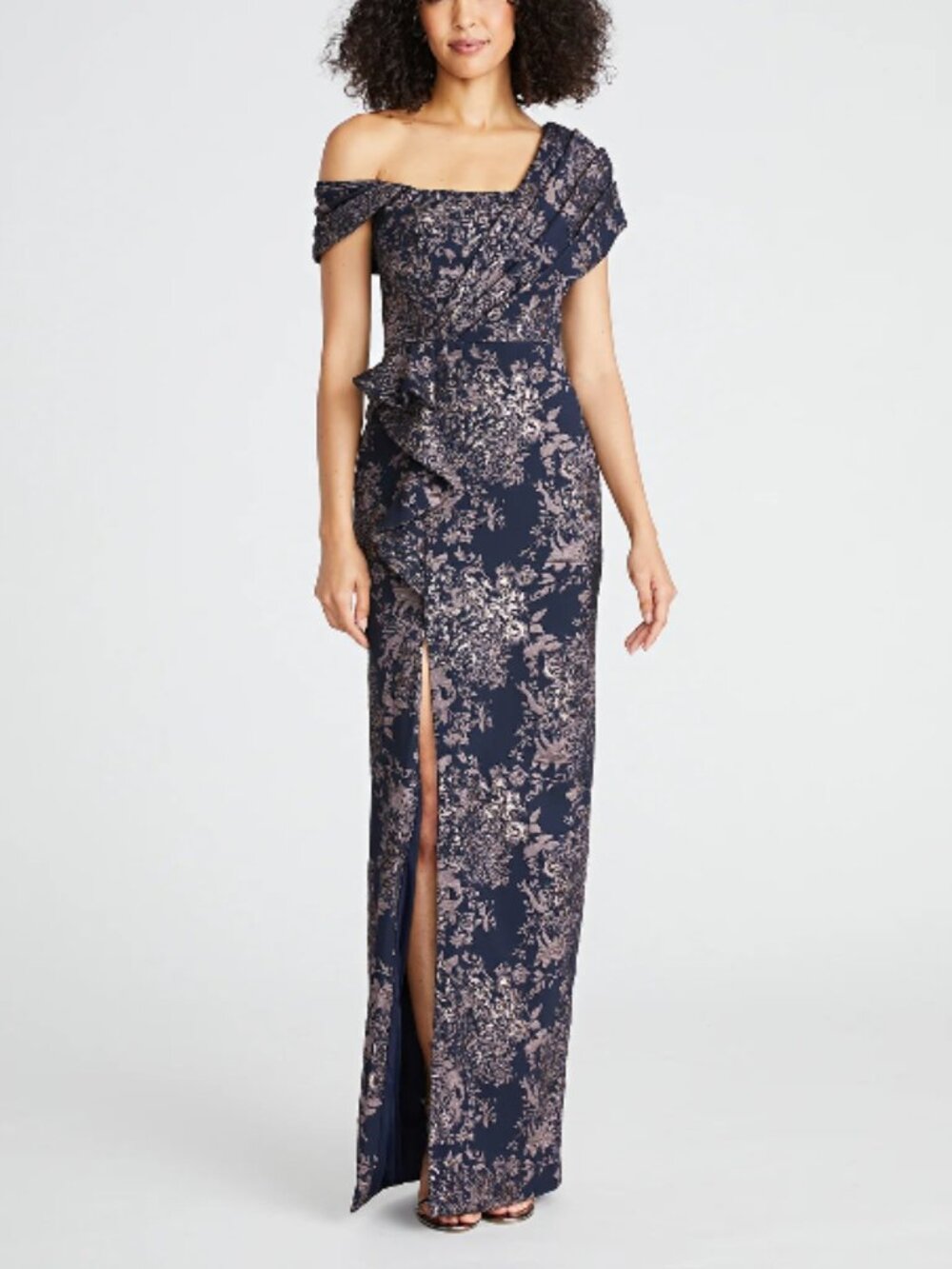 Theia Amaris Jacquard Column Gown